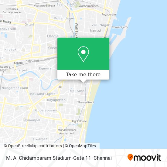 M. A. Chidambaram Stadium-Gate 11 map
