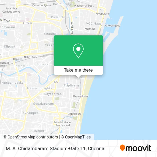 M. A. Chidambaram Stadium-Gate 11 map