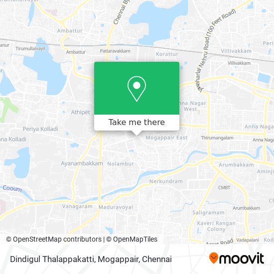 Dindigul Thalappakatti, Mogappair map