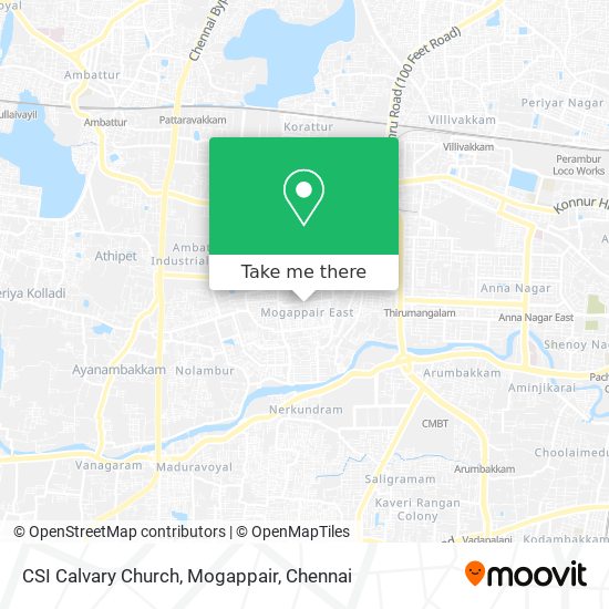 CSI Calvary Church, Mogappair map