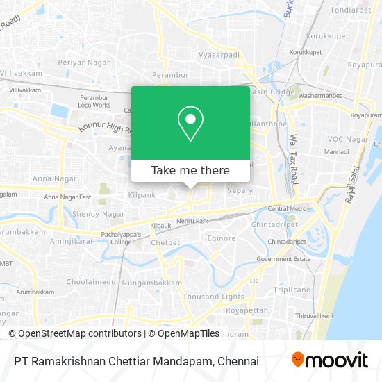 PT Ramakrishnan Chettiar Mandapam map