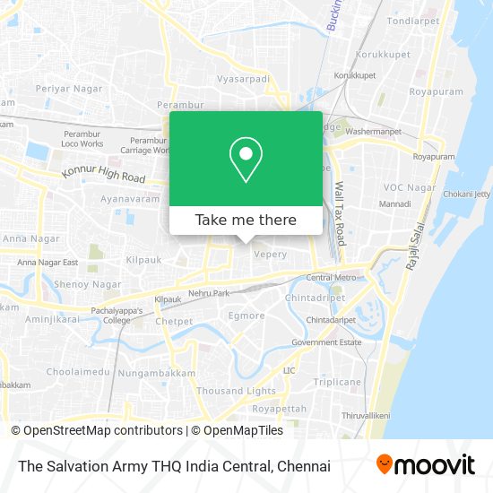 The Salvation Army THQ India Central map