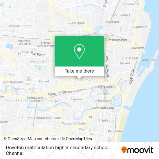 Doveton matriculation higher secondary school map