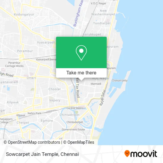 Sowcarpet Jain Temple map