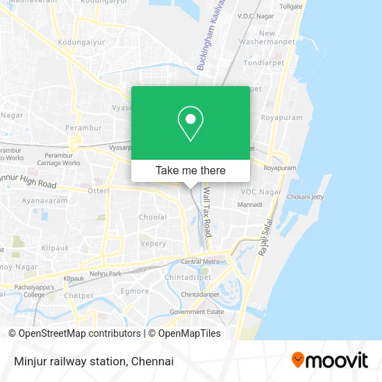 Minjur railway station map
