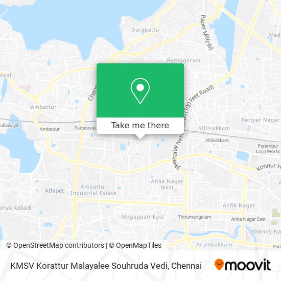 KMSV Korattur Malayalee Souhruda Vedi map