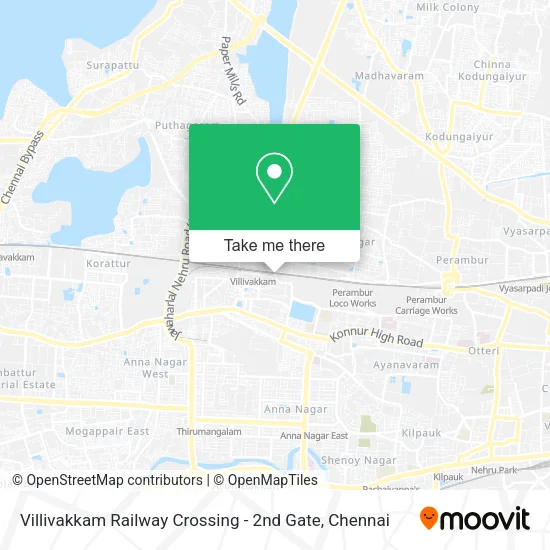 Villivakkam Railway Crossing  - 2nd Gate map