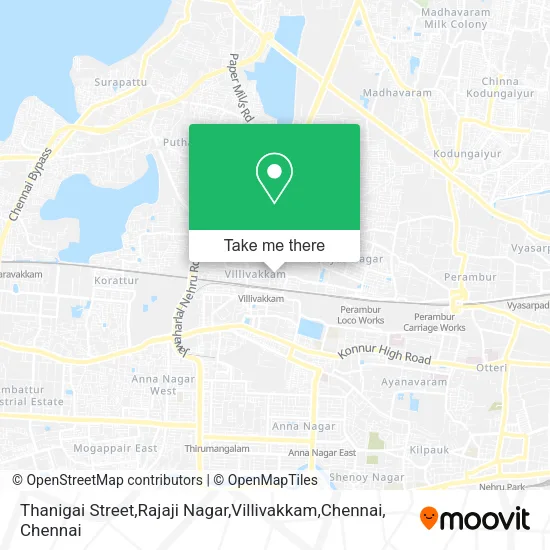 Thanigai Street,Rajaji Nagar,Villivakkam,Chennai map