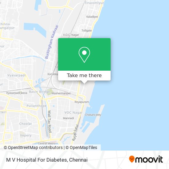 M V Hospital For Diabetes map