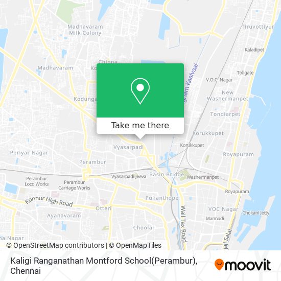 Kaligi Ranganathan Montford School(Perambur) map