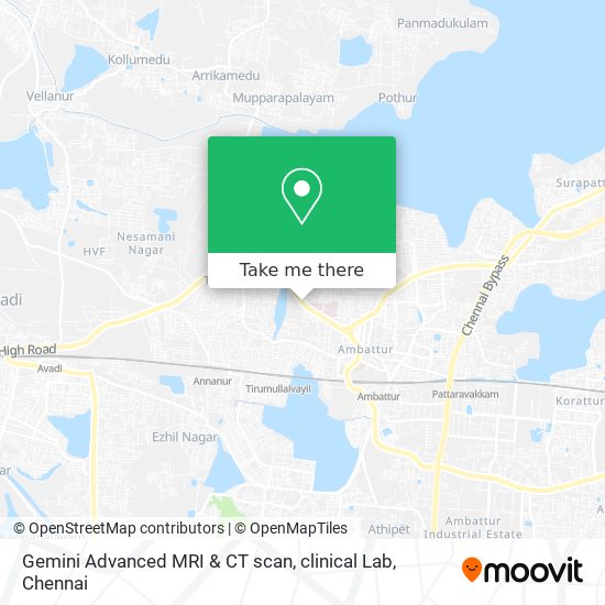 Gemini Advanced MRI & CT scan, clinical Lab map