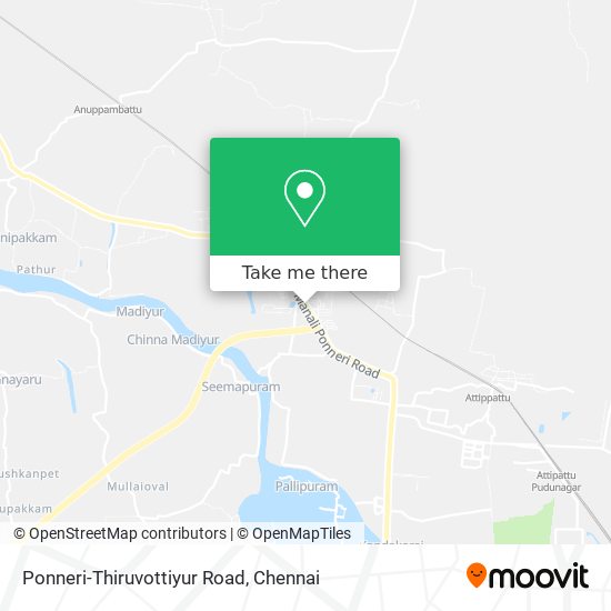 Ponneri-Thiruvottiyur Road map