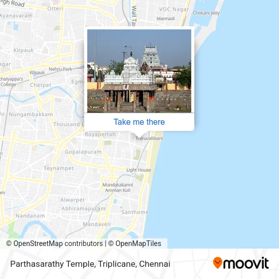 Parthasarathy Temple, Triplicane map