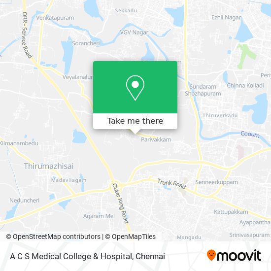 A C S Medical College & Hospital map