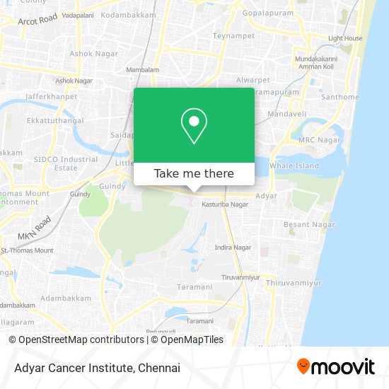 Adyar Cancer Institute map