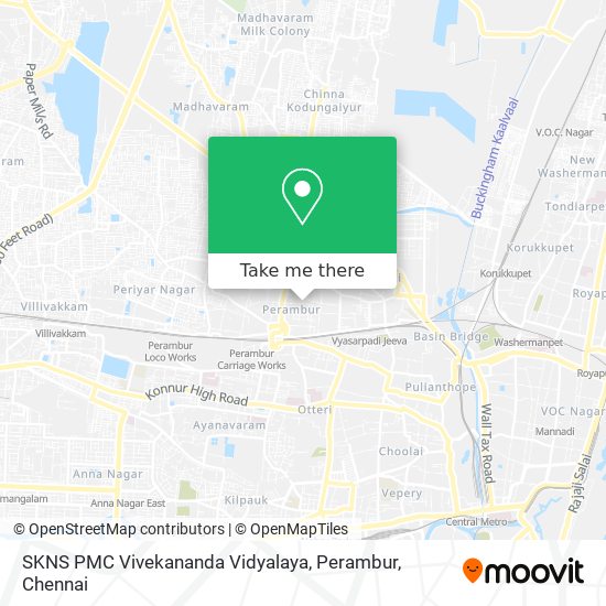 SKNS PMC Vivekananda Vidyalaya, Perambur map