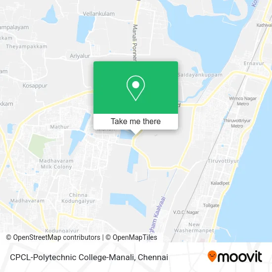 CPCL-Polytechnic College-Manali map