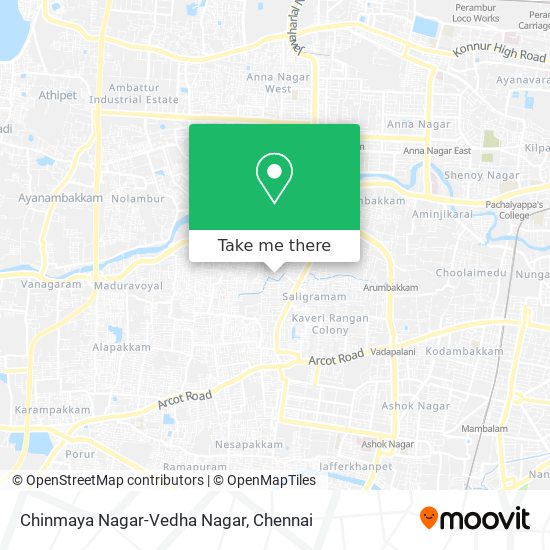 Chinmaya Nagar-Vedha Nagar map