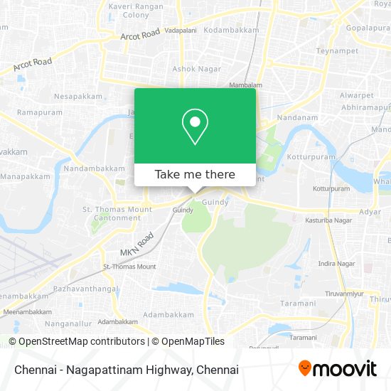 Chennai - Nagapattinam Highway map