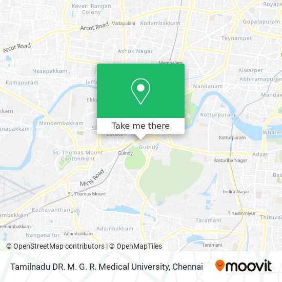 Tamilnadu DR. M. G. R. Medical University map