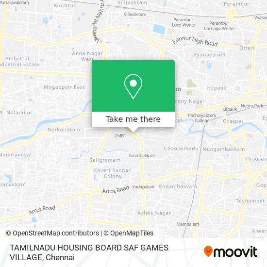 TAMILNADU HOUSING BOARD SAF GAMES VILLAGE map