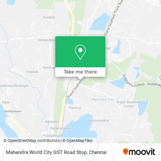 Mahendra World City GST Road Stop map