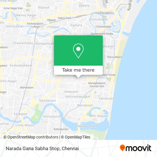 Narada Gana Sabha Stop map