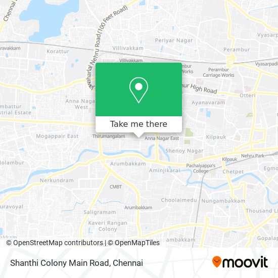 Shanthi Colony Main Road map