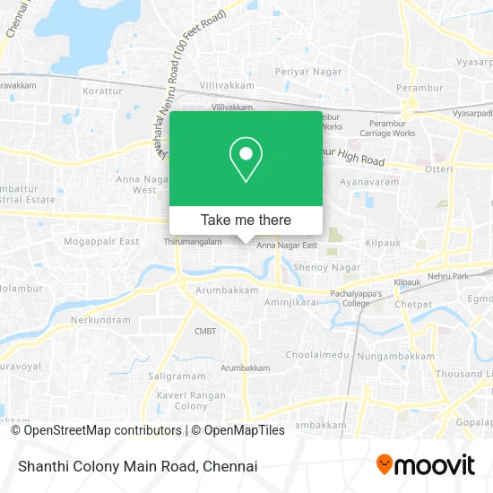 Shanthi Colony Main Road map