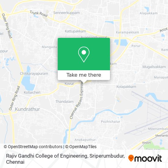 Rajiv Gandhi College of Engineering, Sriperumbudur map