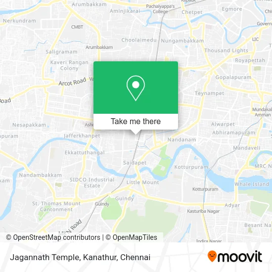 Jagannath Temple, Kanathur map
