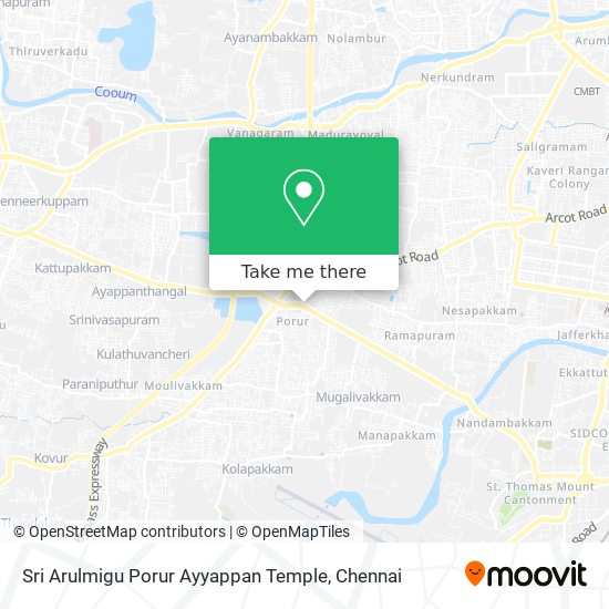 Sri Arulmigu Porur Ayyappan Temple map