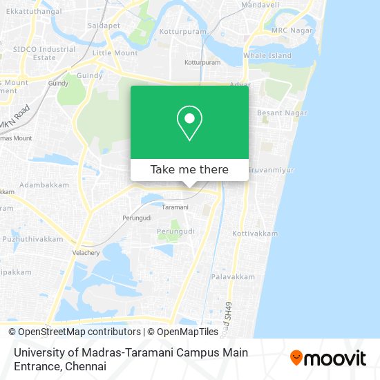 University of Madras-Taramani Campus Main Entrance map