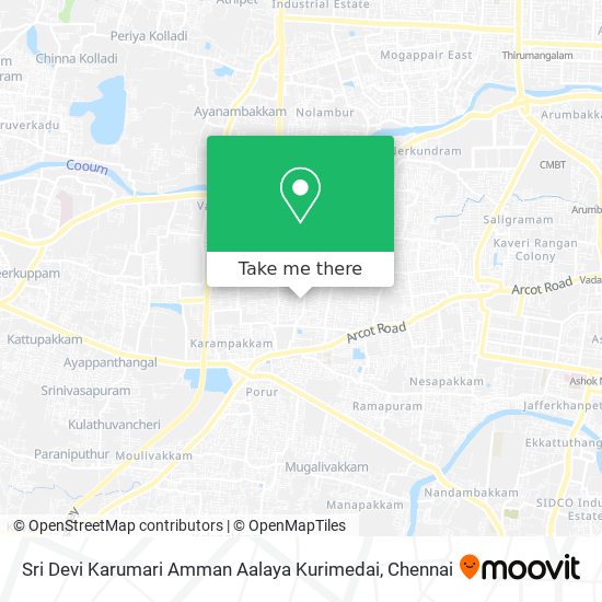 Sri Devi Karumari Amman Aalaya Kurimedai map