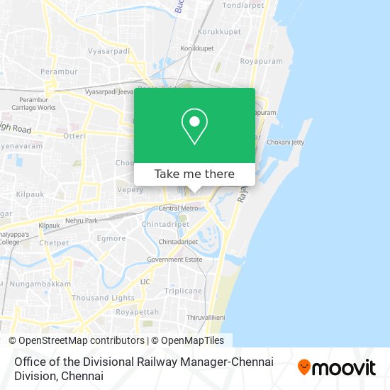 Office of the Divisional Railway Manager-Chennai Division map