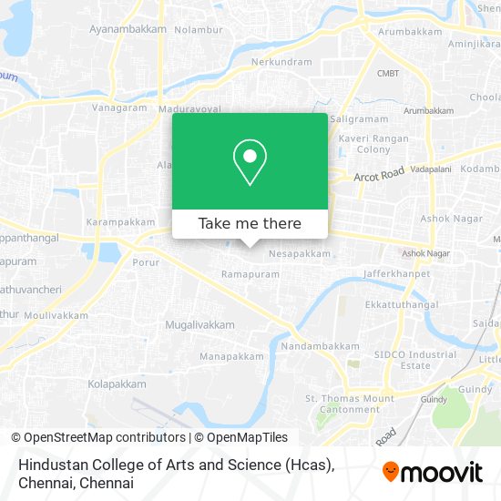 Hindustan College of Arts and Science (Hcas), Chennai map