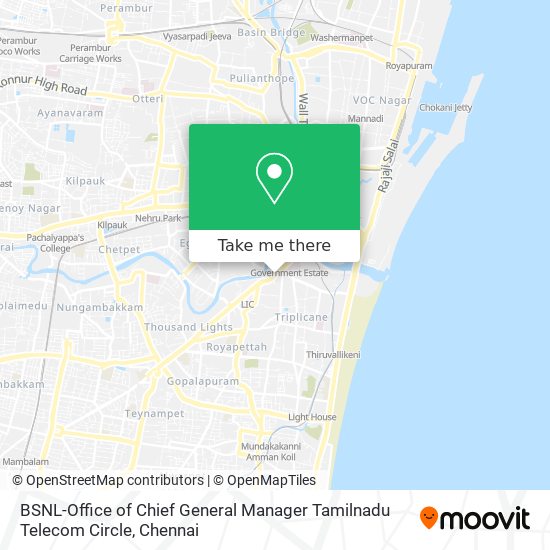 BSNL-Office of Chief General Manager Tamilnadu Telecom Circle map