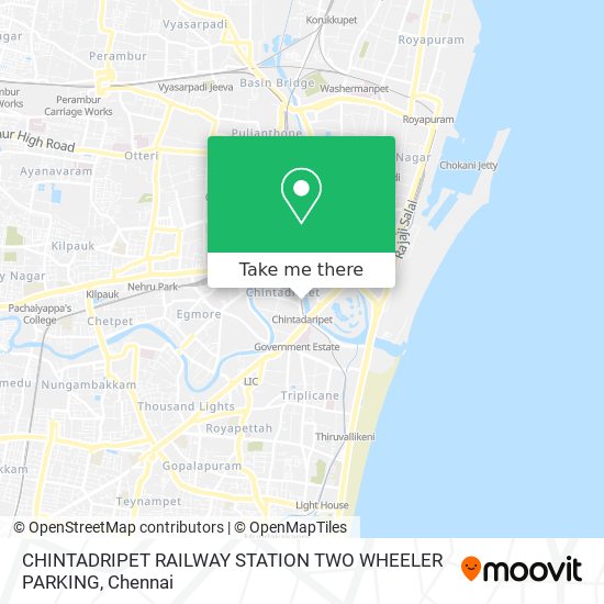 CHINTADRIPET RAILWAY STATION TWO WHEELER PARKING map