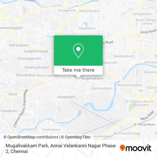 Mugalivakkam Park, Annai Velankanni Nagar Phase 2 map