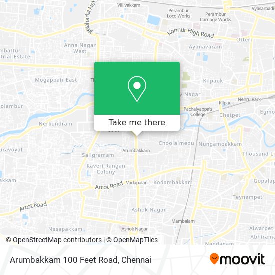 Arumbakkam 100 Feet Road map