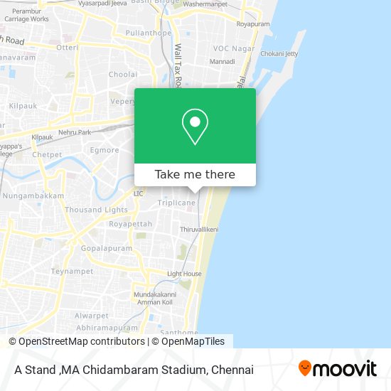 A Stand ,MA Chidambaram Stadium map