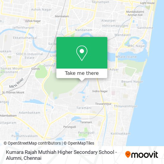 Kumara Rajah Muthiah Higher Secondary School - Alumni map