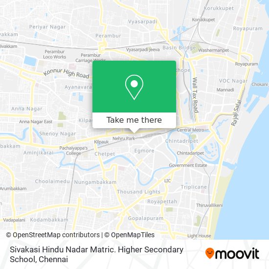 Sivakasi Hindu Nadar Matric. Higher Secondary School map