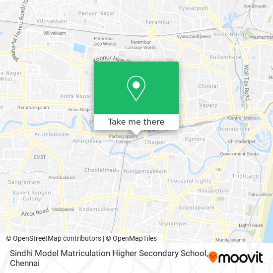 Sindhi Model Matriculation Higher Secondary School map