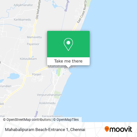 Mahabalipuram Beach-Entrance 1 map