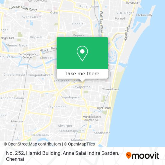 No. 252, Hamid Building, Anna Salai Indira Garden map