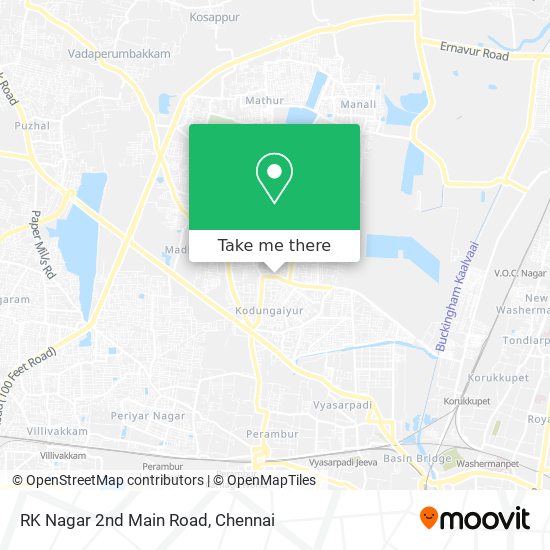 RK Nagar 2nd Main Road map