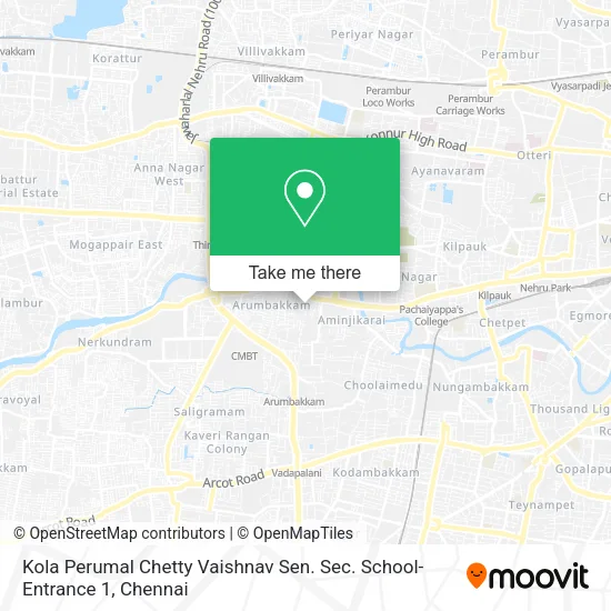 Kola Perumal Chetty Vaishnav Sen. Sec. School-Entrance 1 map