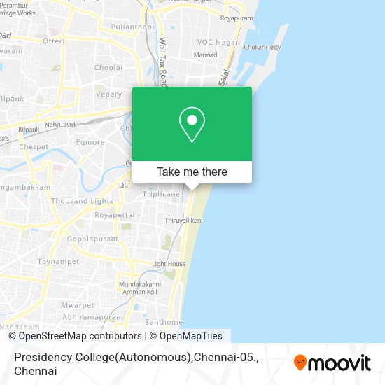 Presidency College(Autonomous),Chennai-05. map