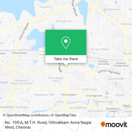 No. 105-A, M.T.H. Road, Villivakkam Anna Nagar West map